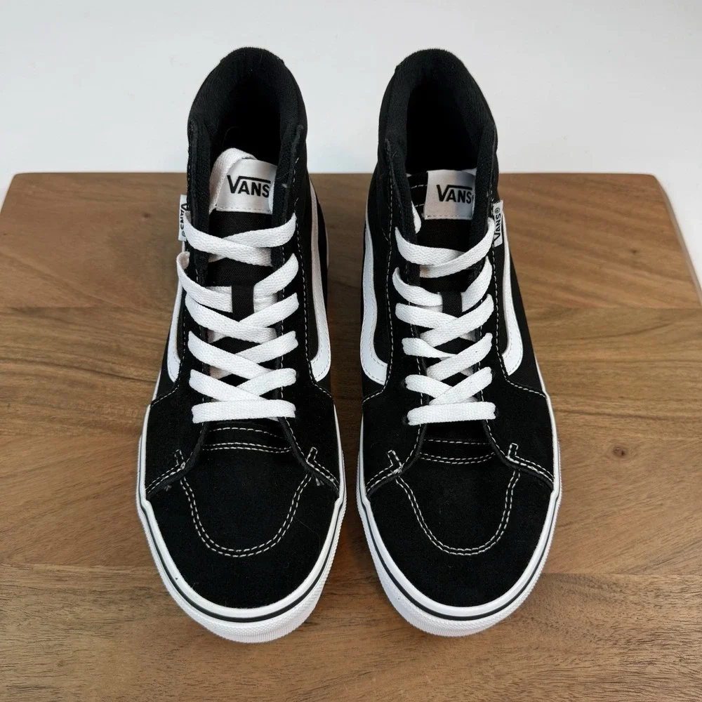 New Big Kids Vans Filmore Hi Suede/Canvas Black Skateboarding Sneakers Shoes 6 Y
